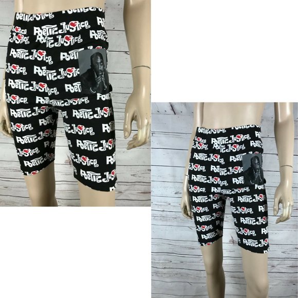 🆓🙏 Women's TuPac 2Pac POETIC JUSTIC Tribute Cotton Blend Biker Shorts, Medium - Picture 3 of 5